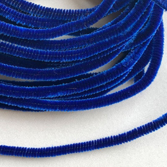 Soft 8mm Wired Chenille Cording in Cobalt Blue ~ 1 yd.